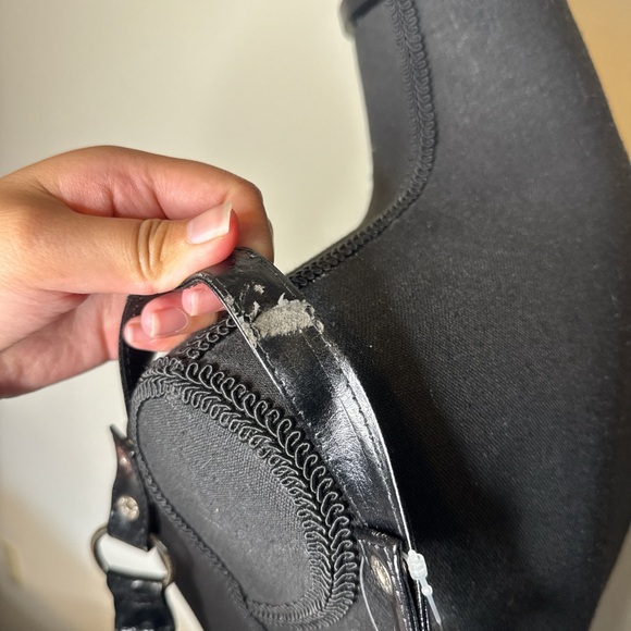 Y2K FAR NINE Black Beaded Mirror Shoulder Bag Vintage Boho Hobo Purse - Picture 6 of 8